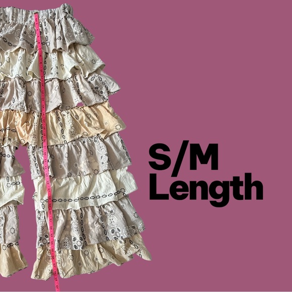 NWT JADED GYPSY BOHEMIAN LAYERS OF DREAMS TIERED RUFFLED WIDE LEG PANTS - Picture 8 of 9